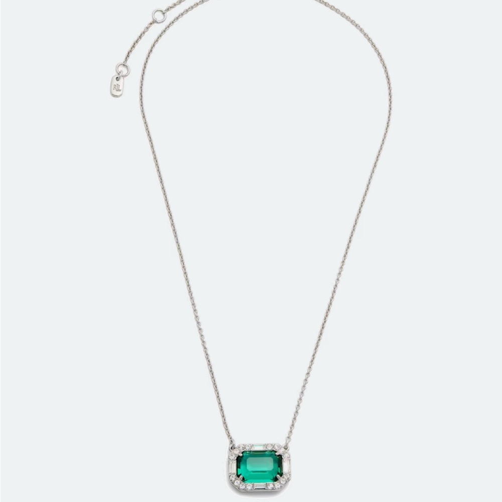 Ralph Lauren Emerald  Silver Necklace